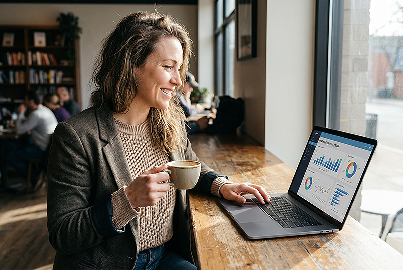 Founder working on their business